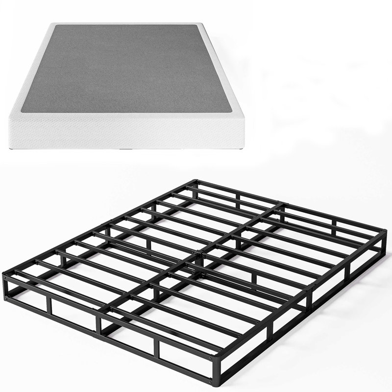 Alwyn Home Lutcher 7 Inch Metal Box Spring, Basics Mattress Foundation, Heavy Duty Steel Slat
